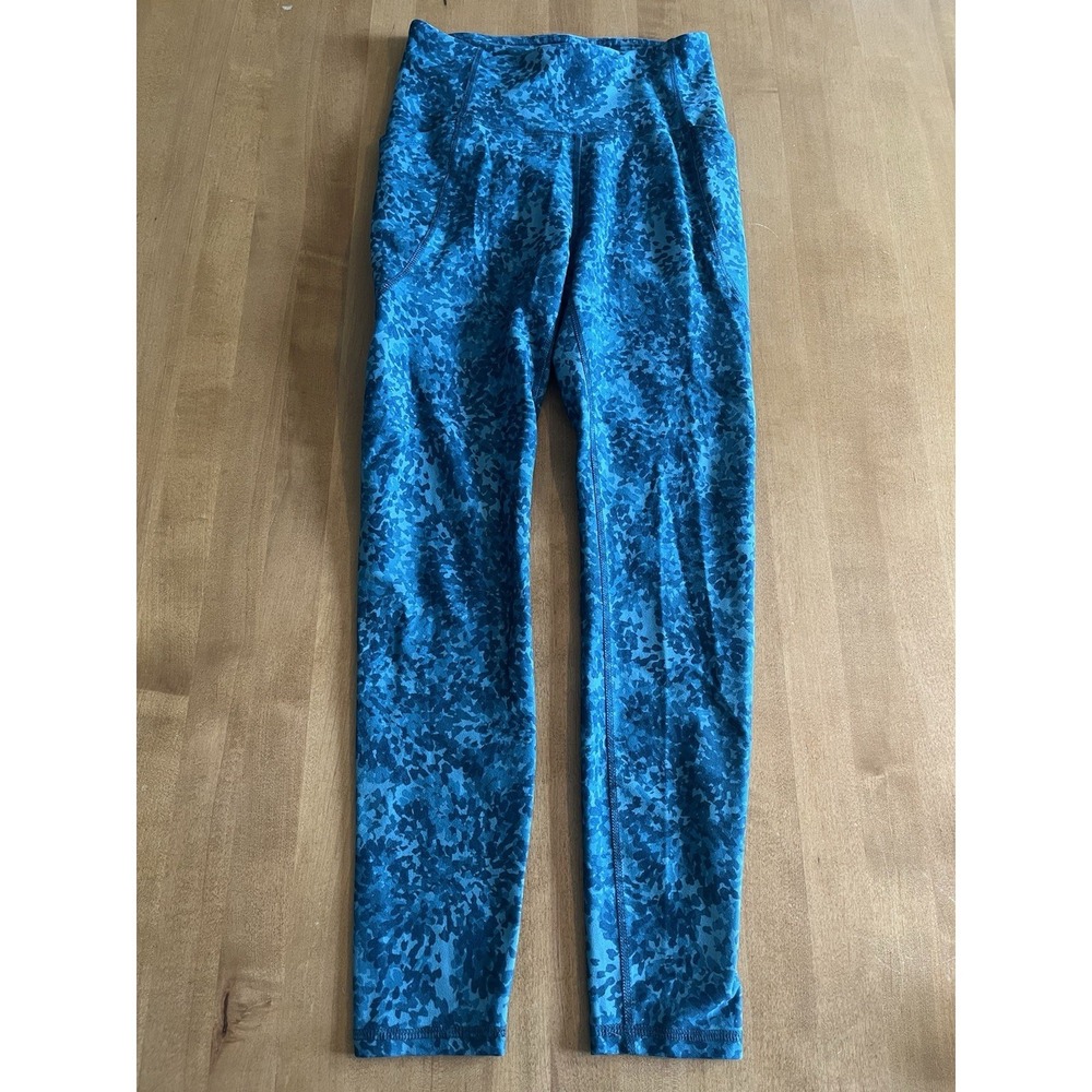 Freely‎ Women's Blue Athletic Leggings Size S Small Pockets High Rise Ankle